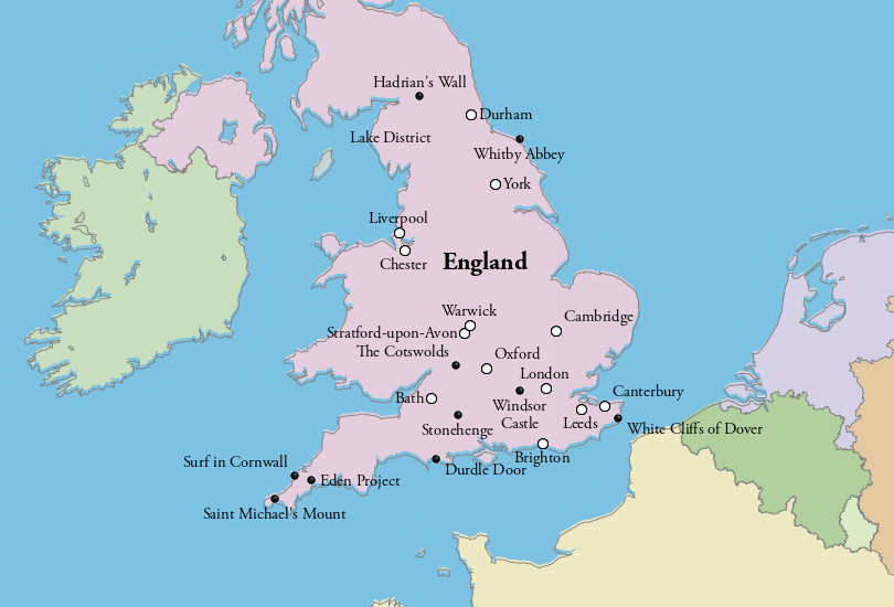 Карта Англии