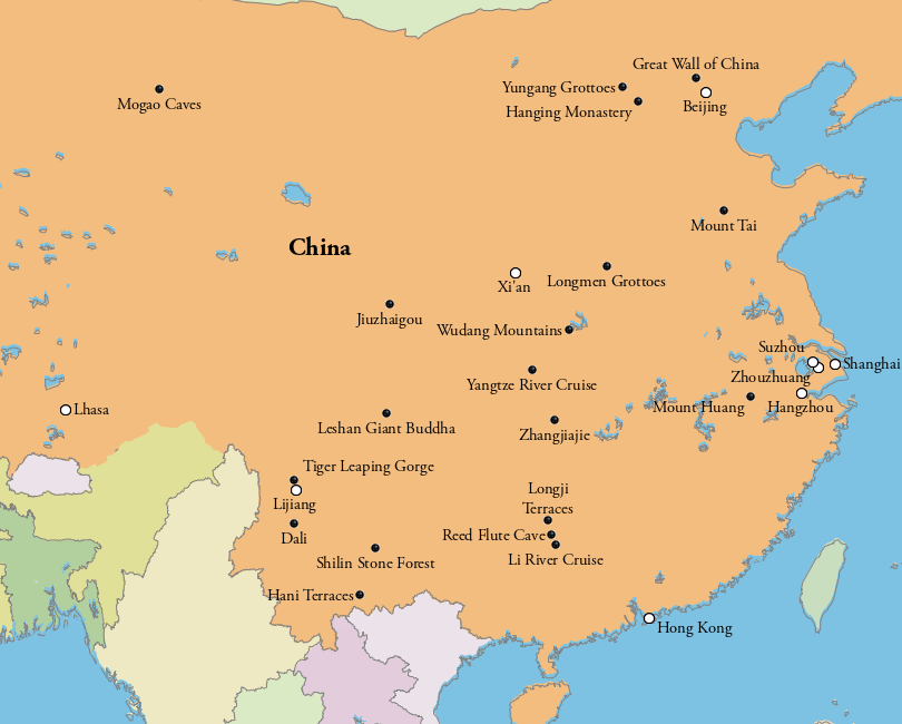 Map of China Attractions