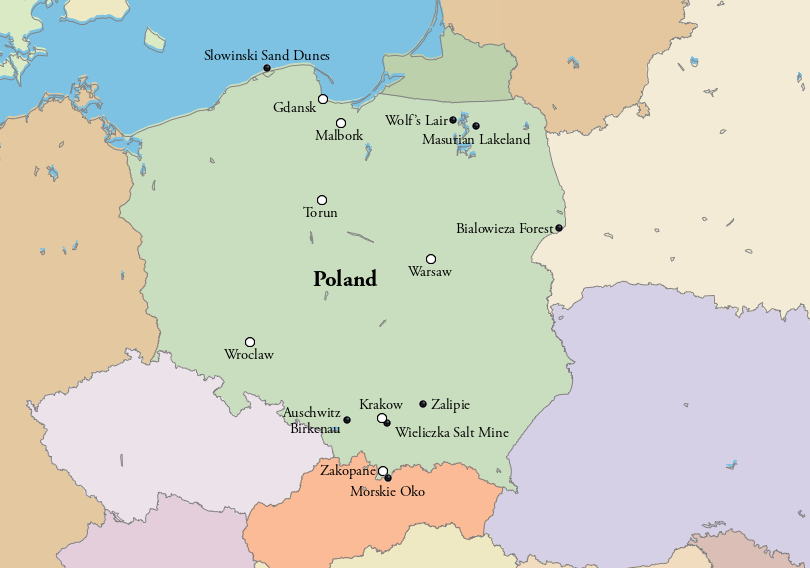 Poland Attractions Map