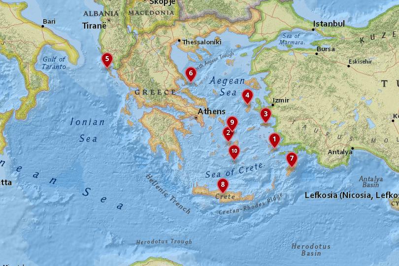 Best Greek Islands Map