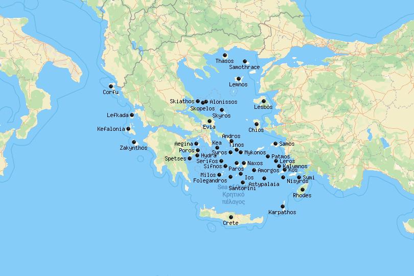 best greek islands to visit map