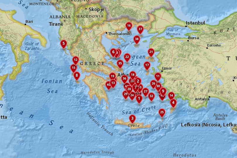 islands in Greece map