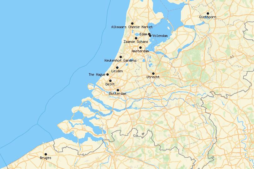 Day Trips Amsterdam Map