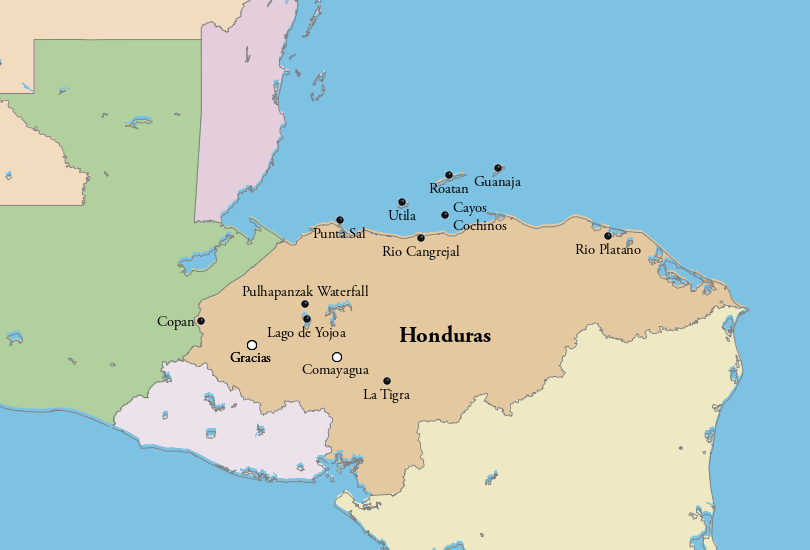 Map of Honduras