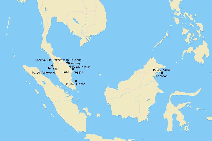 Map of Malaysian Islands