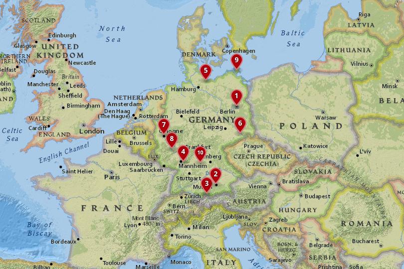 tourist map of germany and surrounding countries