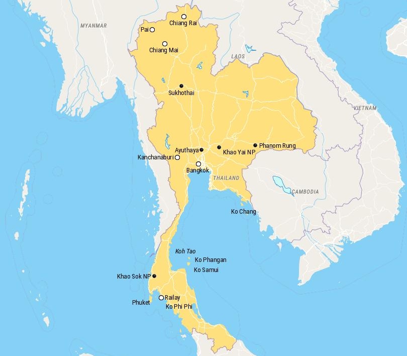 Thailand Tourist Map Islands