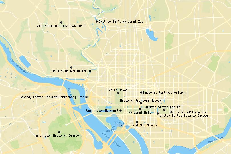 Map of Washington DC