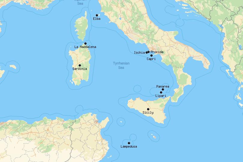 Italian Islands Map