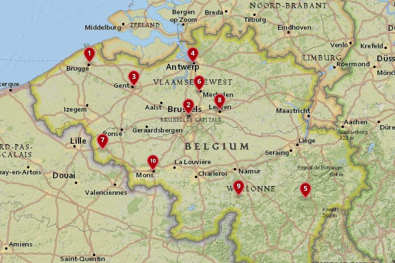 tourist map of belgium