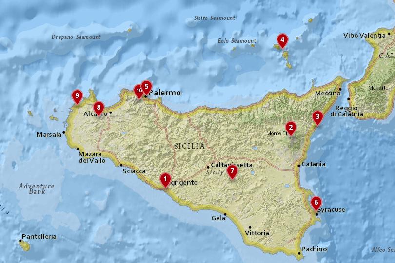 sicily tourist attractions map