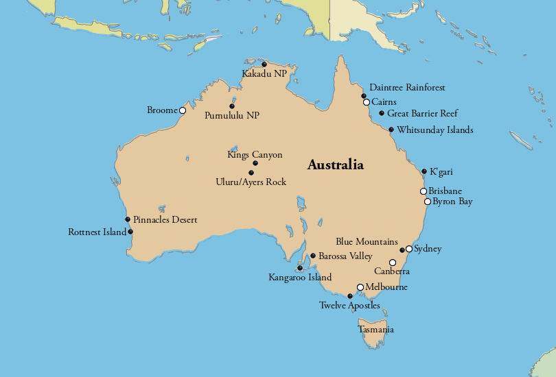 Australia Attractions Map