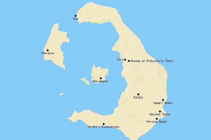 Map of Santorini