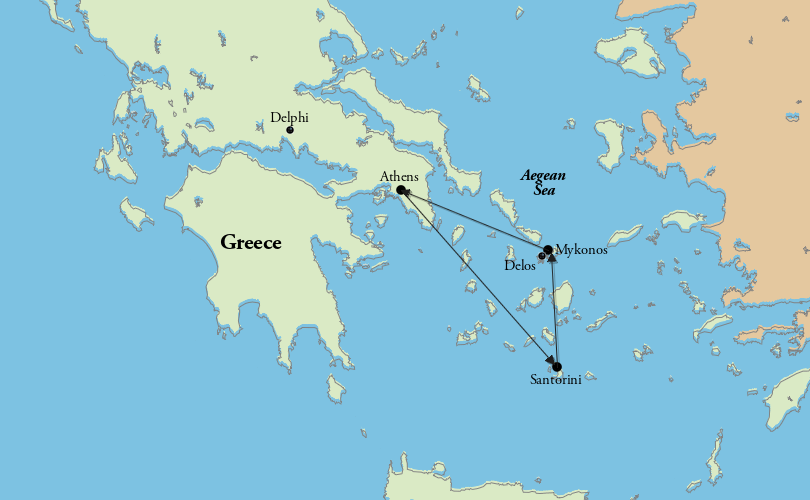 1 Week Island Hopping in Greece Map