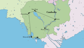 2 Weeks in Cambodia Itinerary Map