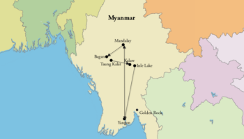 2 Weeks in Myanmar Itinerary Map
