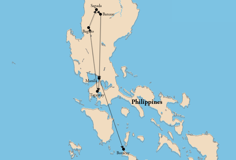 2 Weeks in the Philippines Map