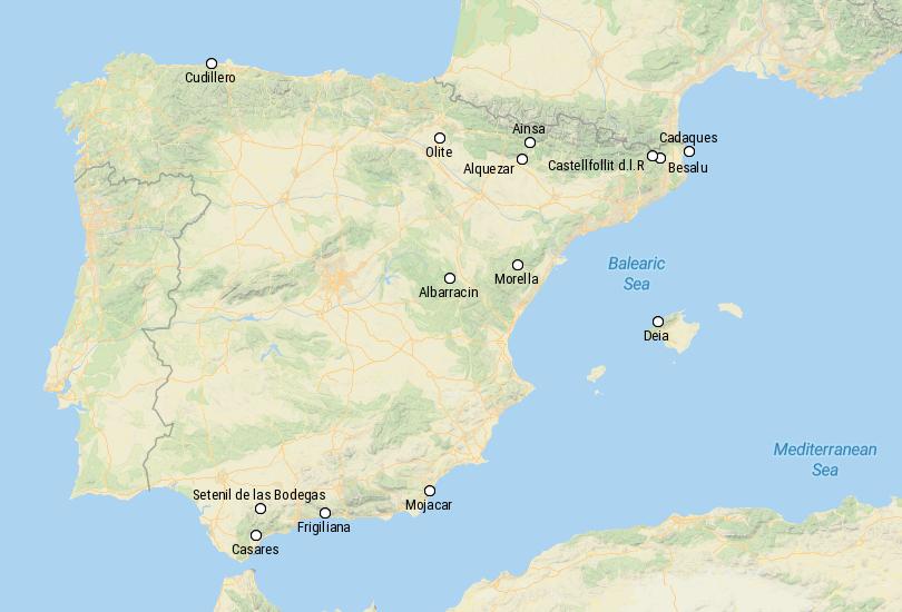 Map of Small Towns in Spain