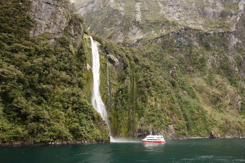 Waterfall in Milford Sound