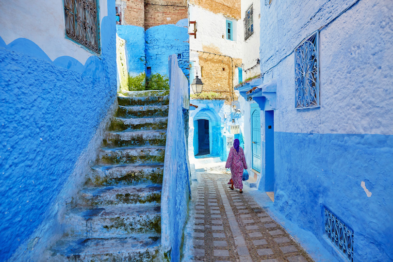 Hermosa medina azul de Chefchaouen, Marruecos