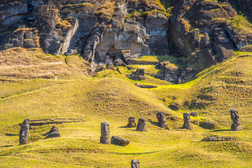 Moai on the Easter Island in Chile