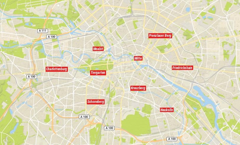 Berlin area map