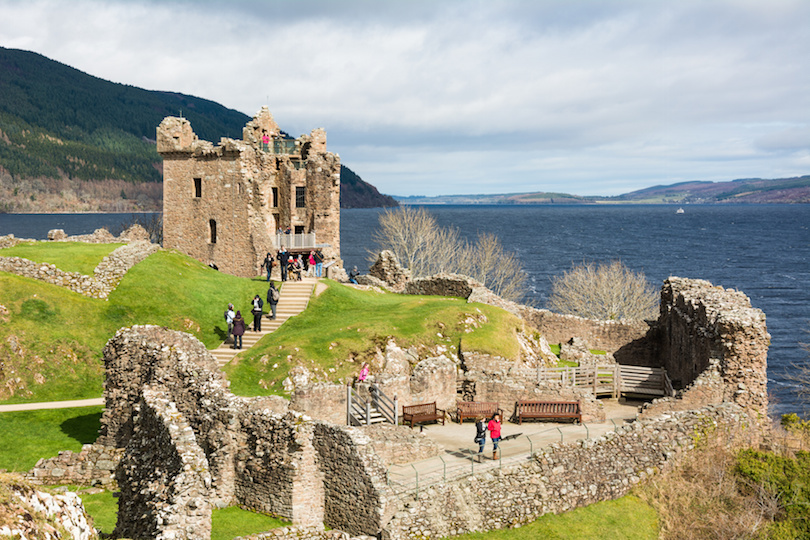Urquhart Castle beside Loch Ness in Scotland, UK