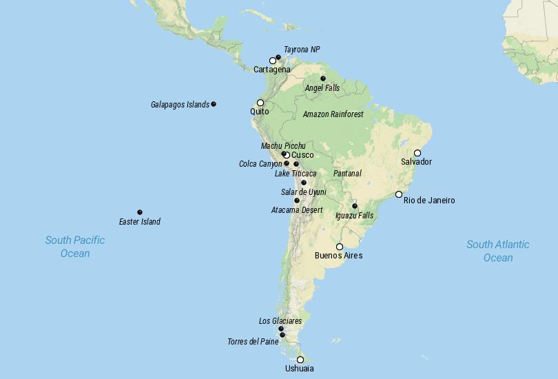 Map of South America