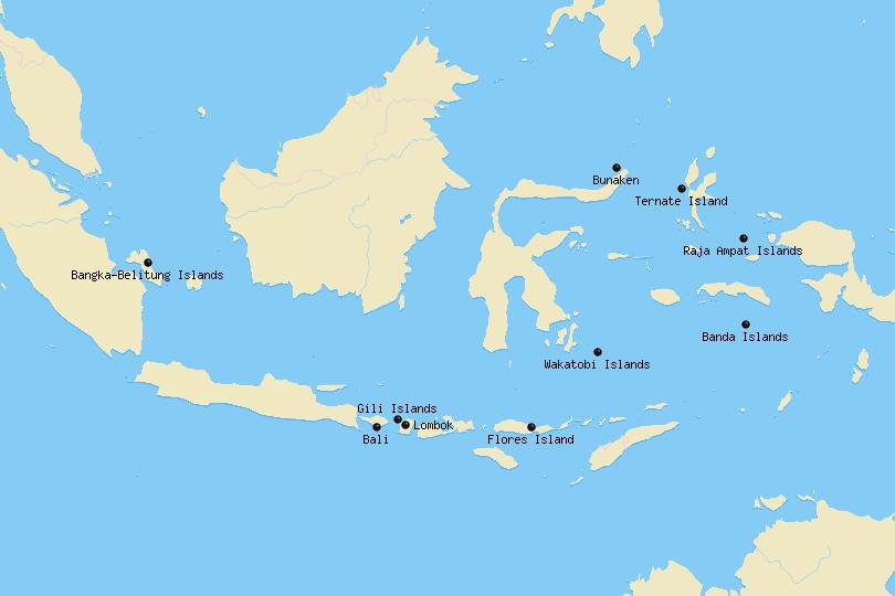 Map of the best islands in Indonesia