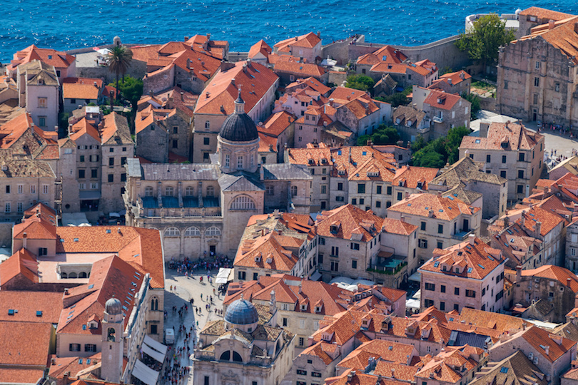 Aerial view of the medieval city of Dubrovnik, Dalmatia, Croatia, Adriatic Sea, Europe