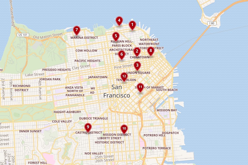 San Francisco area map