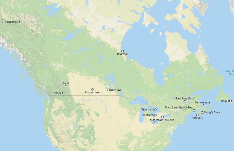 Map of Small Towns in Canada