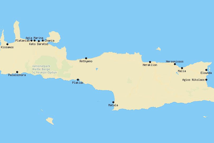 Map of Crete