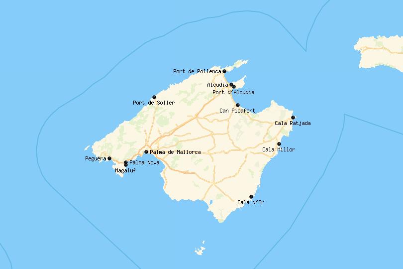 Map of Mallorca