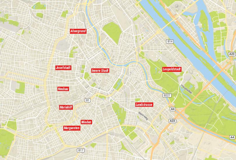 Vienna district map