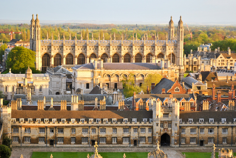 Vista de las universidades de Cambridge