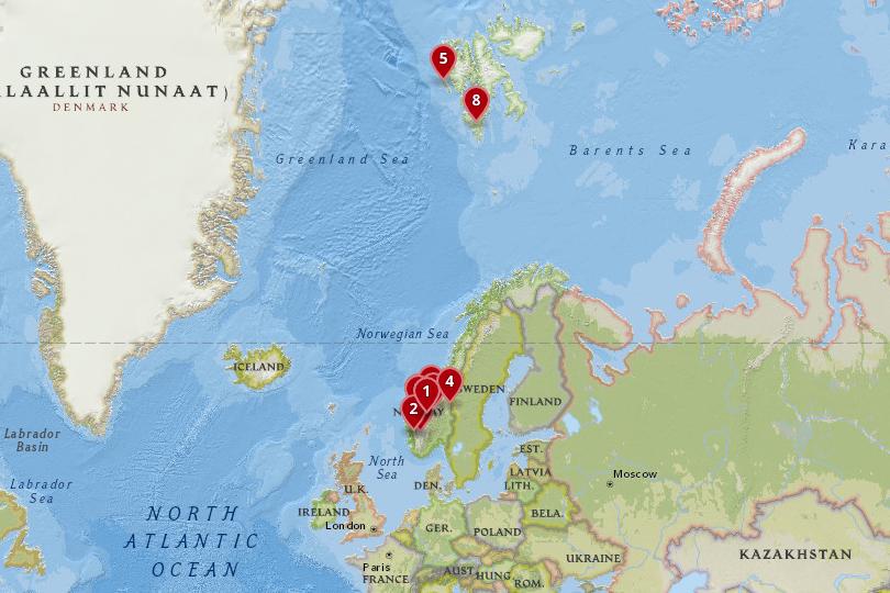 Map of National Parks in Norway