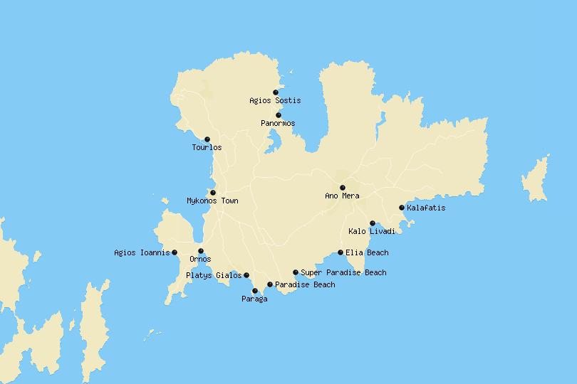 Mykonos map