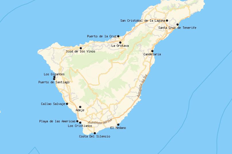 Map of Tenerife