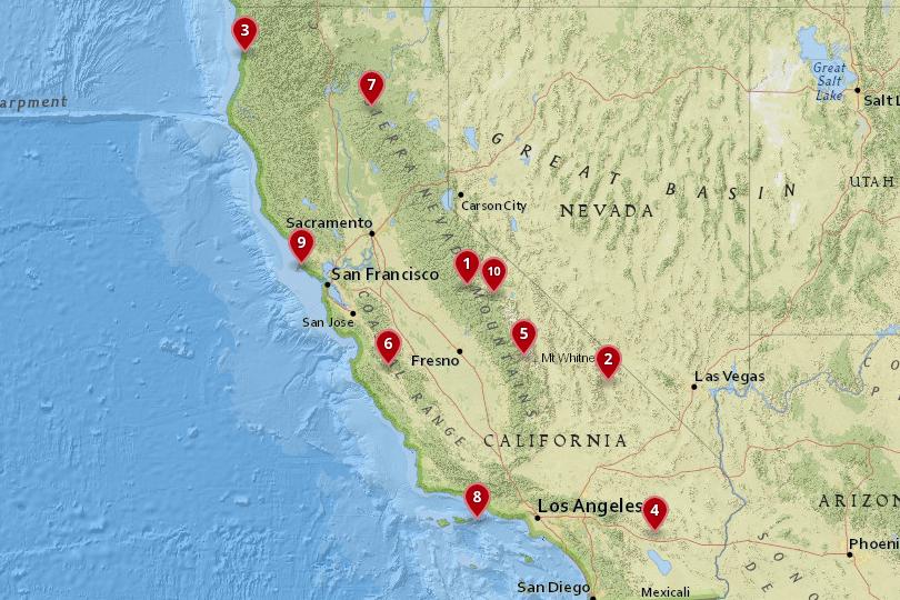 national parks in northern california map 10 Most Beautiful National Parks In California With Map Photos national parks in northern california map