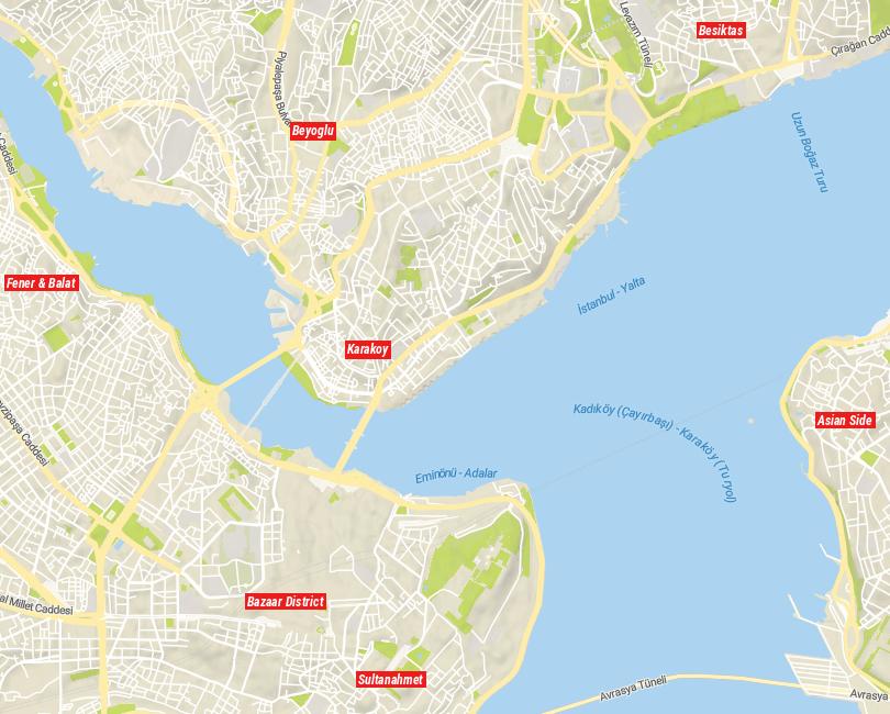 Map of Neighborhoods in Istanbul