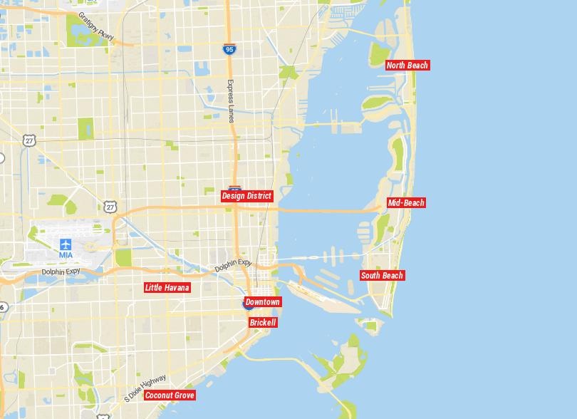 Map of Neighborhoods in Miami & Miami Beach