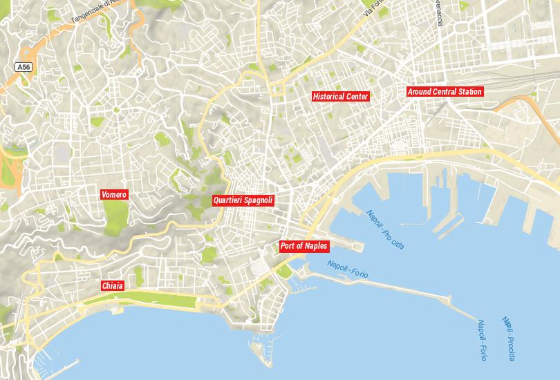 Map of Neighborhoods in Naples