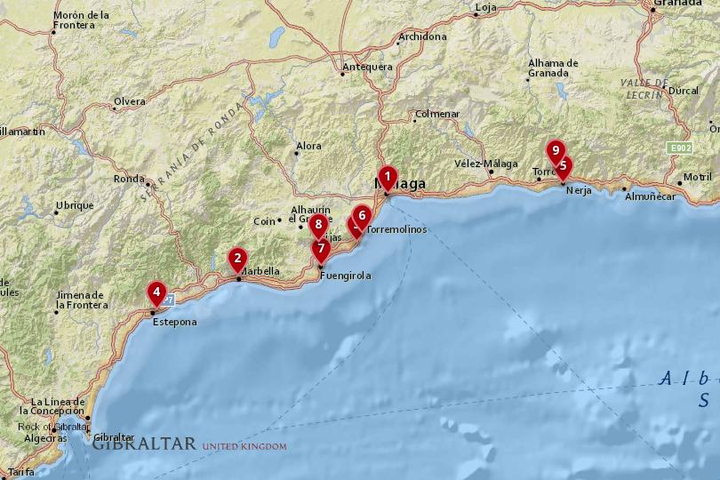 map of costa del sol Where To Stay In The Costa Del Sol Best Cities Hotels With Map