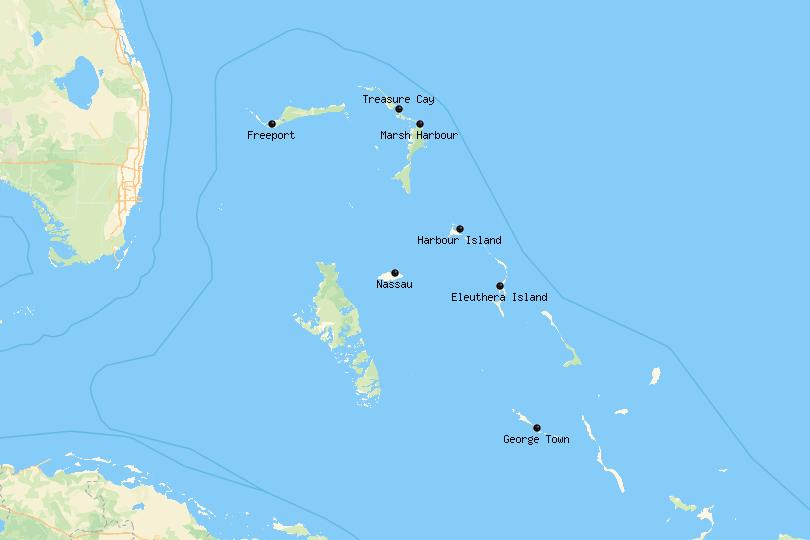 Map of the Bahamas