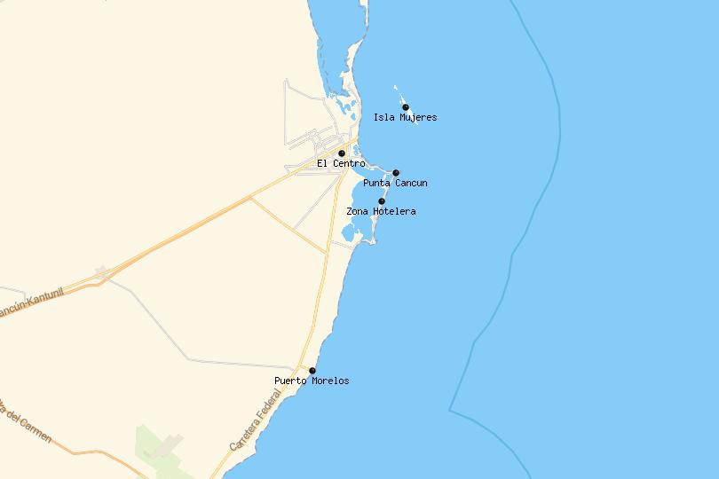 Map of Cancun