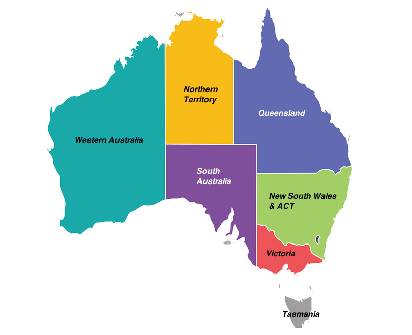 regiones en Australia