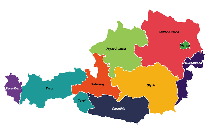 Austria regions map