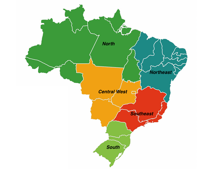 regions in Brazil map