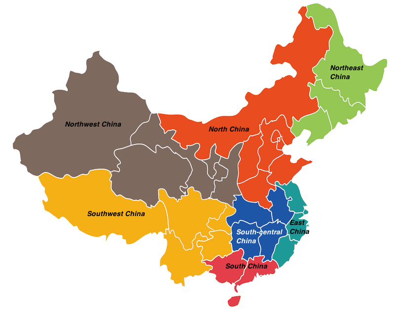 China regions map